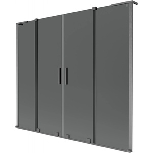 Mexen Velar L Двоен параван за вана с 2 плъзгащи крила 180 x 150 см, графит, четка Gun Gray - 896-180-003-42-66 (896-180-003-42-66)