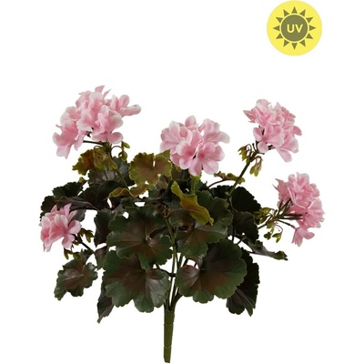 Umělá květina Geránium růžové venkovní, 38cm