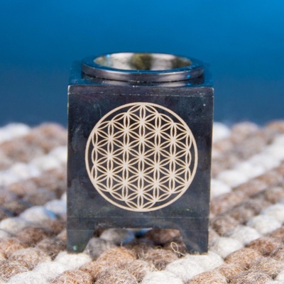 Mani Bhadra Aroma lampa Flower of life Květ života Mastek Černo zlatá 8 x 6 x 6 cm – Sleviste.cz