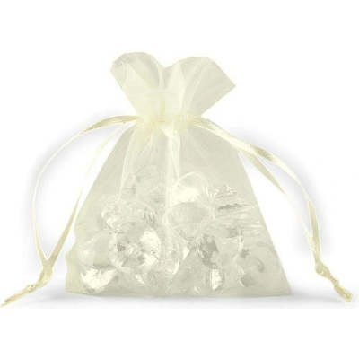 Dárkový pytlík 9x11 cm organza - krémová světlá (10 ks)