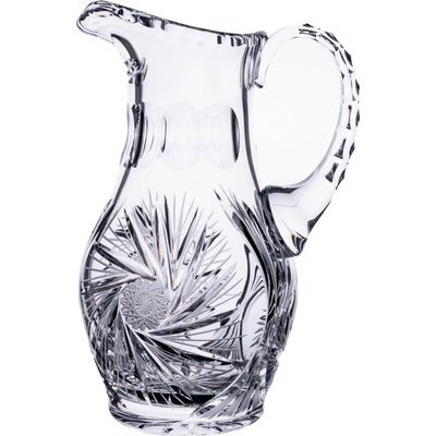 Bohemia Crystal Broušený skleněný džbán s uchem brus Větrník 1300ml
