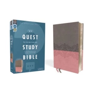 Niv, Quest Study Bible, Leathersoft, Gray/Pink, Comfort Print (2024)