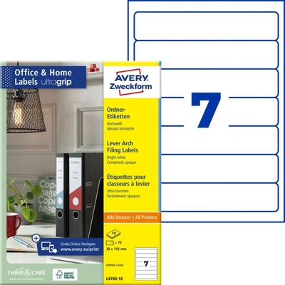 Avery Zweckform 10 listů, A4, bílé L4760-10