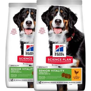 Hill's Hill s Science Plan Senior Vitality за големи стари кучета с пиле и ориз 2 x 14 кг