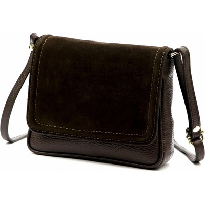 Dámska kožená hnedá crossbody kabelka na rameno Luka 26-016