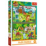 Trefl Puzzle 2x24 Джурасик свят / Малки динозаври (34437)