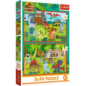 Trefl Puzzle 2x24 Джурасик свят / Малки динозаври (34437)