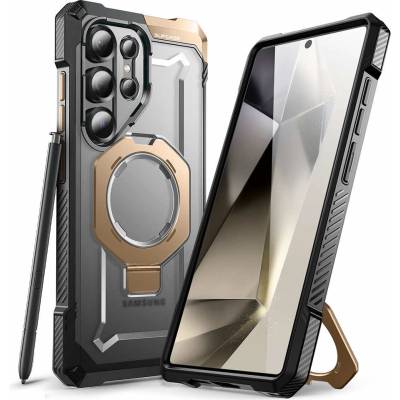 i-Blason SUPCASE Unicorn Beetle Defender MagSafe Case - хибриден удароустойчив кейс с MagSafe за Samsung Galaxy S25 Ultra (черен-златист)