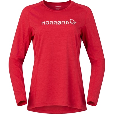 Norrøna Дамска фланелка с дълъг ръкав за колоездене Norrøna Women's Fjørå Equaliser Lightweight Long Sleeve Cycling jersey - Aura Orange (156-2576-0114)