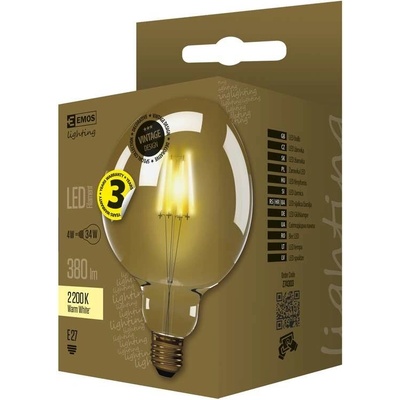 Emos LED VINTAGE 4W E27 G125 teplá biela
