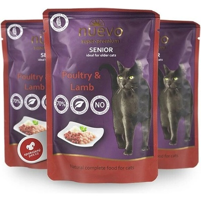 Nuevo Cat Senior drůbeží a jehněčí s rýží 85 g