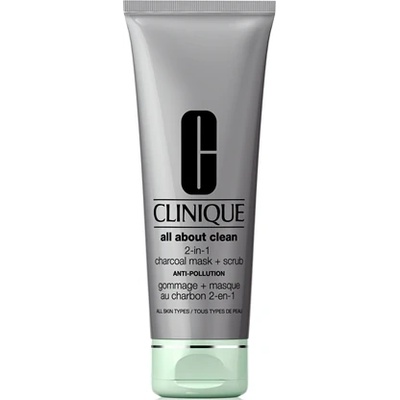 Clinique All About Clean 2-In-1 Charcoal Mask + Scrub почистваща маска за лице за жени 100 мл
