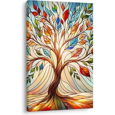 Obraz strom života s pestrobarevným listím - 100x150
