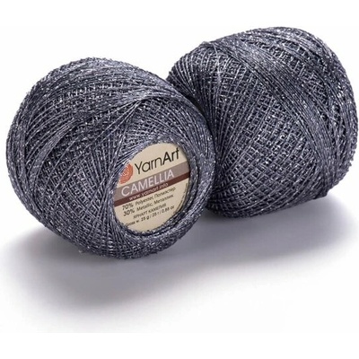 Yarn Art příze Camellia 424 tmavě šedá se stříbrnou nitkou