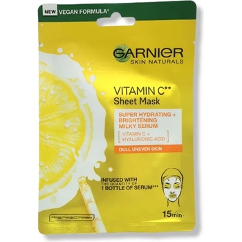 Image 1 of Garnier памучна маска за лице, Супер хидратираща, Витамин С
