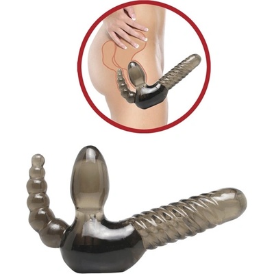 Vibrating Strapless Strap On With Anal Stimulator