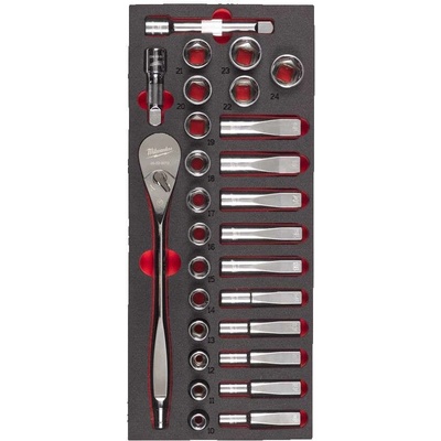 Milwaukee 4932479826 Gola sada 1/2” 10 ÷ 24 mm v pěnové vložce 28 dílů