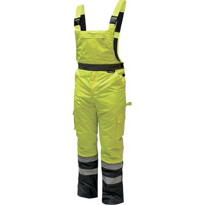 Dedra reflexní zateplené kalhoty s laclem žluté BH80SO1