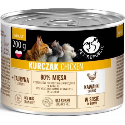 PETREPUBLIC Adult Kousky s kuřecím v omáčce box 10 x 200 g
