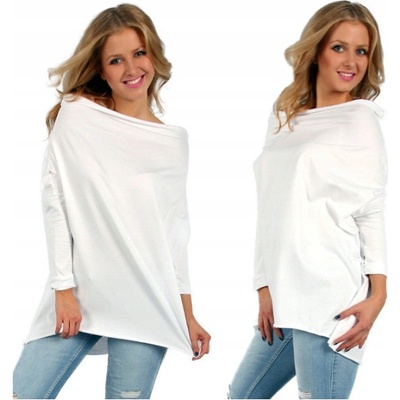 Fashionweek bavlnená blúzka Asymetrická blúzka oversized MF295 Biela