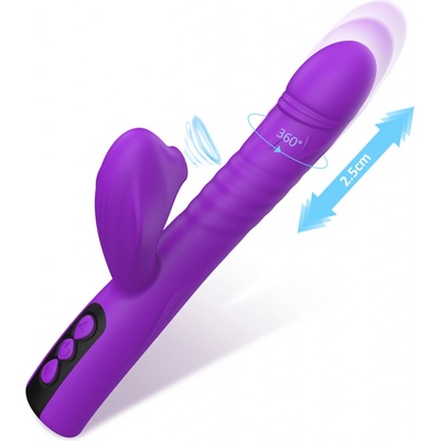 Paloqueth Thrusting & Suction Dual Vibrator Purple