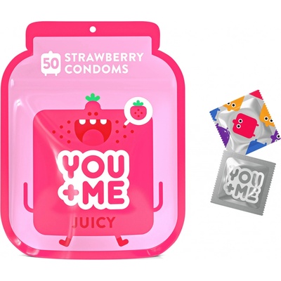 You Me Juicy Kondomy Se Šťavnatým Jahodovým Aroma 50 ks