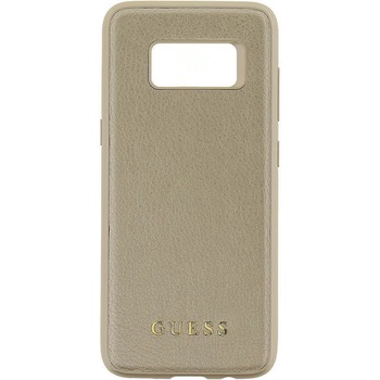 GUESS Луксозен Кожен Калъф за SAMSUNG S8, GUESS Leather Case, Златист (GUHCS8IGLGO)