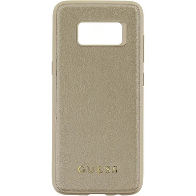 GUESS Луксозен Кожен Калъф за Samsung S8, Guess Leather Case, Златист (GUHCS8IGLGO)