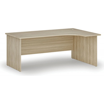 PRIMO Kancelářský rohový pracovní stůl WOOD, 1800 x 1200 mm, pravý, dub přírodní