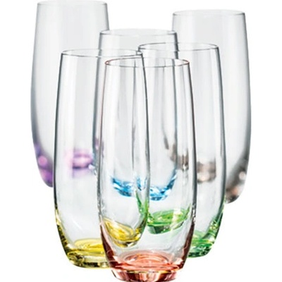Crystalex Barevné sklenice na vodu Club rainbow 6 x 350 ml