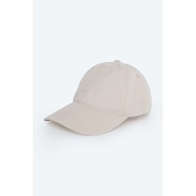 Wood Wood Памучна шапка с козирка Wood Wood Low profile twill cap в бежово с изчистен дизайн 12110804.7083 (12110804.7083)