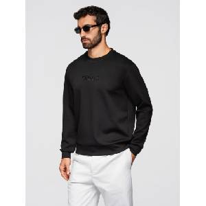 Ombre Clothing Мъжки суитшърт с блясък печат на гърдите - черен V1 OM-SNBC-0199 Ombre Clothing Ombre Clothing | Cheren | МЪЖЕ | S