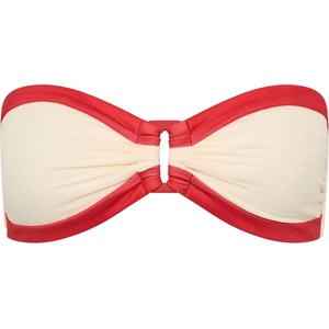 Seafolly Дамско бикини горнище Seafolly Band Wave Trim Front Bandeau Bikini top - Ecru - размер 40 (EU) (150-6613-0215)