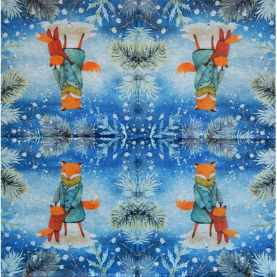 Paper Designe obrúsky Dancing foxes 33x33cm
