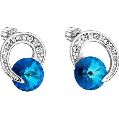 Pavona pecka s krystaly Swarovski modré kulaté 31239.5