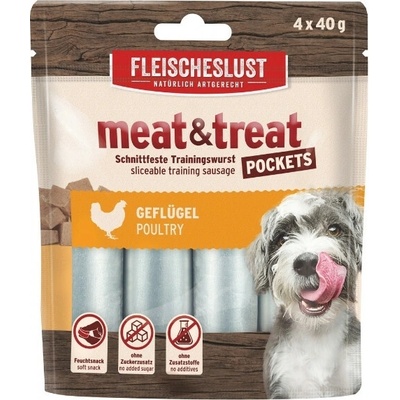 Fleischeslust Meat & Treat Poultry tréninkové salámky 4 x 40 g