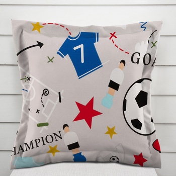 Biante bavlna s lemom Sandra SA-646 Futbal to je hra na sivom 50 x 60 cm