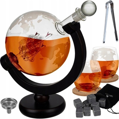 Malatec Darčeková súprava Karafa na Whisky " Globus" + príslušenstvo