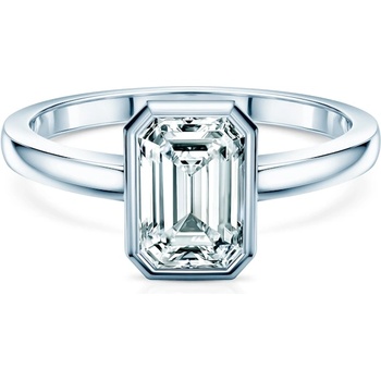 SAVICKI Годежен пръстен Pure: бяло злато, лабораторен диамант с шлифовка "смарагд