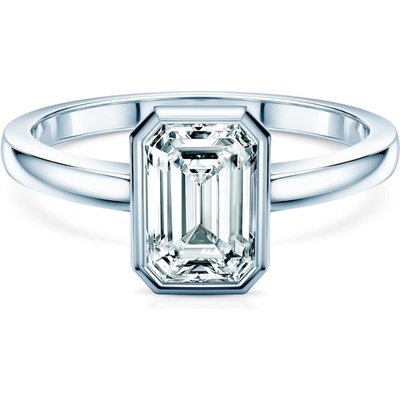 SAVICKI Годежен пръстен Pure: бяло злато, лабораторен диамант с шлифовка "смарагд