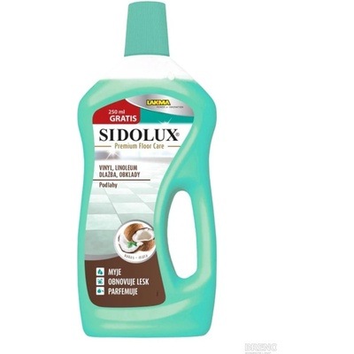 Sidolux premium floor care vinyl, linoleum, dlažba, obklady - kokos máta 750 + 250 ml