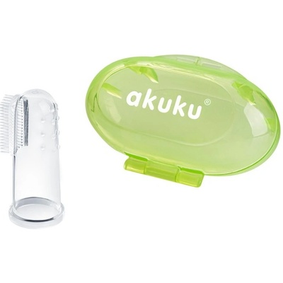 Akuku Silikónová kefka na zubky green