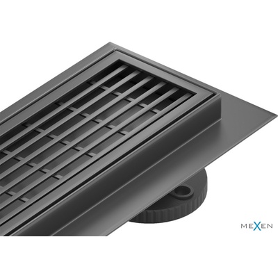 Mexen Flat 360° M33 otočný lineárny odtok 100 cm, čierny - 1733100-40