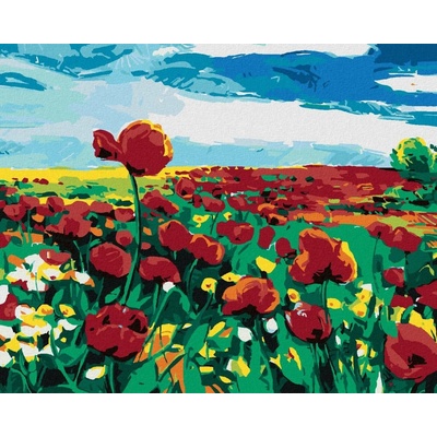 Zuty Malování Podle Čísel Vlčí Mák Na Poli 80 x 100 Cm Plátno Rám