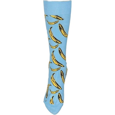 Памучни чорапи в светлосиньо с банани