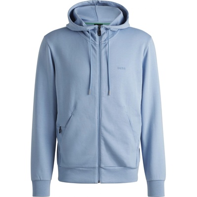 HUGO BOSS Суичър Boss Men's Saggy Full-Zip Hoodie with Adjustable Drawstring Hood - Open Blue 498