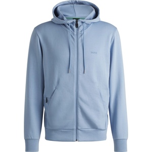 HUGO BOSS Суичър Boss Mens BOSS GREEN Full-Zip Hoodie with Adjustable Drawstring Hood - Streamlined Design - Open Blue 498