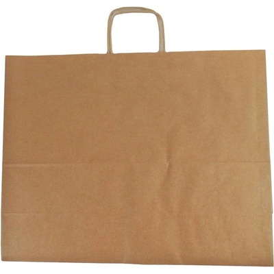 Papierová taška s krúteným uchom, 50x39x18 cm, hnedá