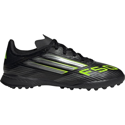 adidas Юношески футболни стоножки Adidas F50 League Juniors Astro Turf Football Boots - Black/Lemon