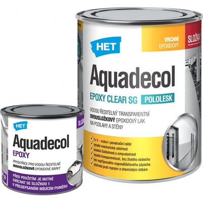 Aquadecol Epoxy Clear SG 0,55 kg pololesklý + 0,15 kg tvrdidlo Transparentná